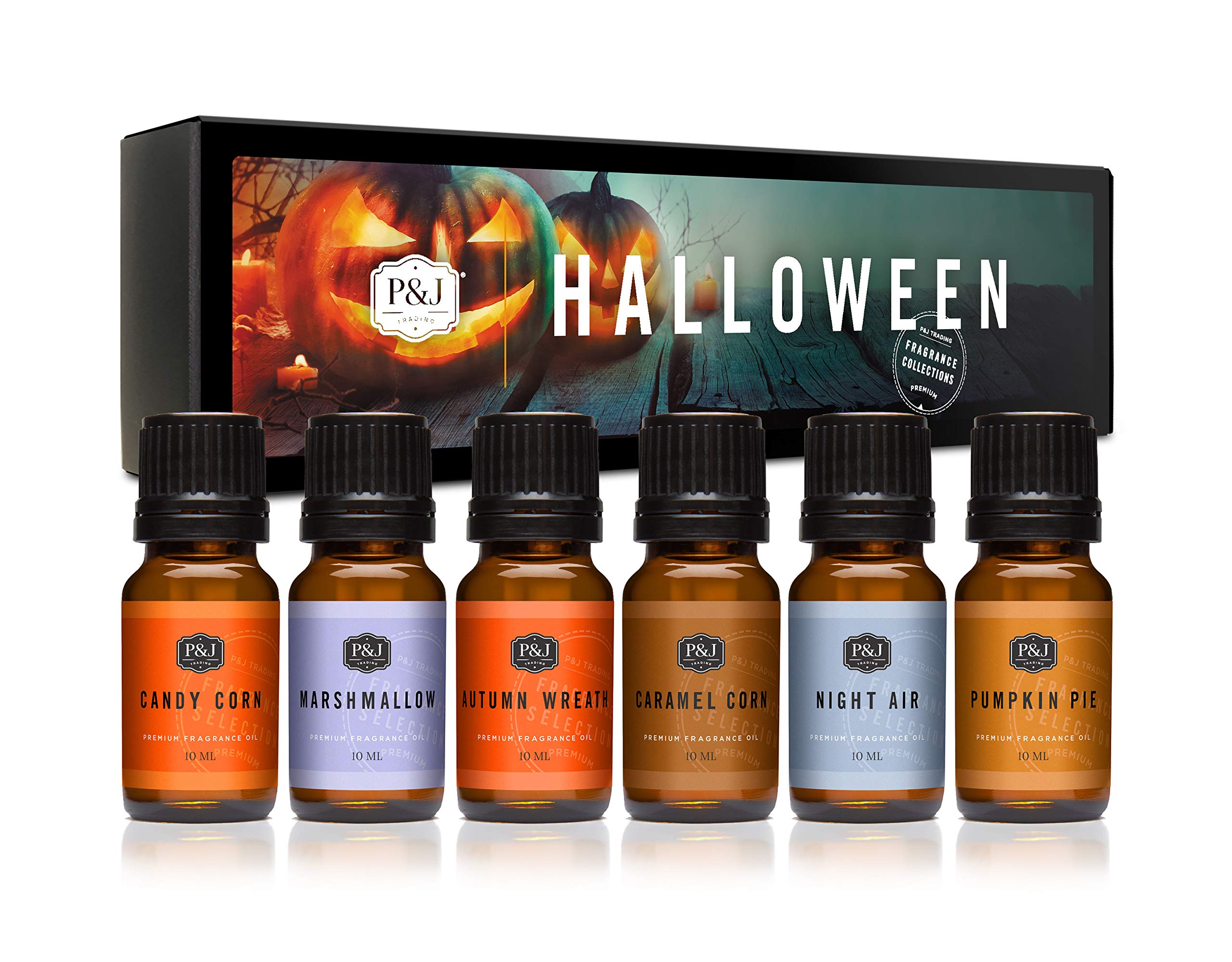 P&J Trading Halloween Fragrance Oil Set – 6 x 10ml Premium Scented Oils for Candle Making, Soap, Diffusers & Bath Products