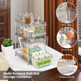 WAKISA Clear 3-Tier Pull-Out Organizer Set – Modular Acrylic Storage Drawers with Adjustable Dividers (Transparent)