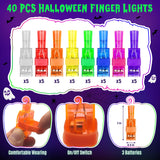 40-Pack Halloween Finger Projection Light Toys – Pumpkin, Ghost & Bat Designs (Party Favors & Trick-or-Treat Gifts)
