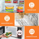 Airtight Food Storage Containers Set – 20 Piece Stackable Clear Meal Prep Containers with Lids