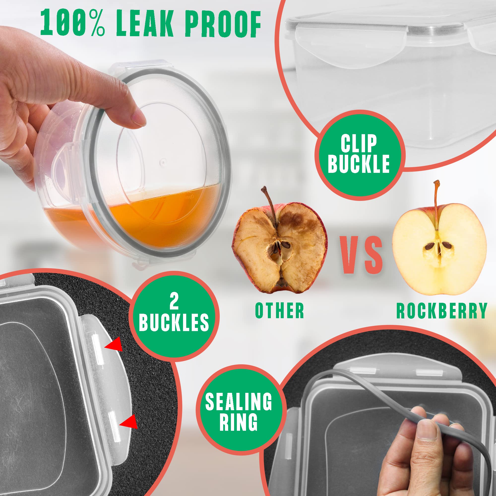 50-Piece Airtight Food Storage Containers Set – Leakproof Stackable Meal Prep Containers with Lids-