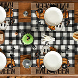 Artoid Mode Halloween Placemats Set of 4 – Black & Beige Polyester Table Mats for Dining & Party Decor
