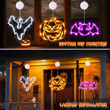 Halloween Window Lights Set – Battery-Operated LED Bat, Pumpkin & Ghost Designs with Timer & 2 Lighting Modes (Indoor/Outdoor)