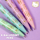4-Piece Kawaii Character Retractable Ballpoint Pen Set