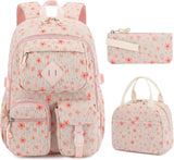 Pink Leopard Corduroy 3-Piece School Backpack Set