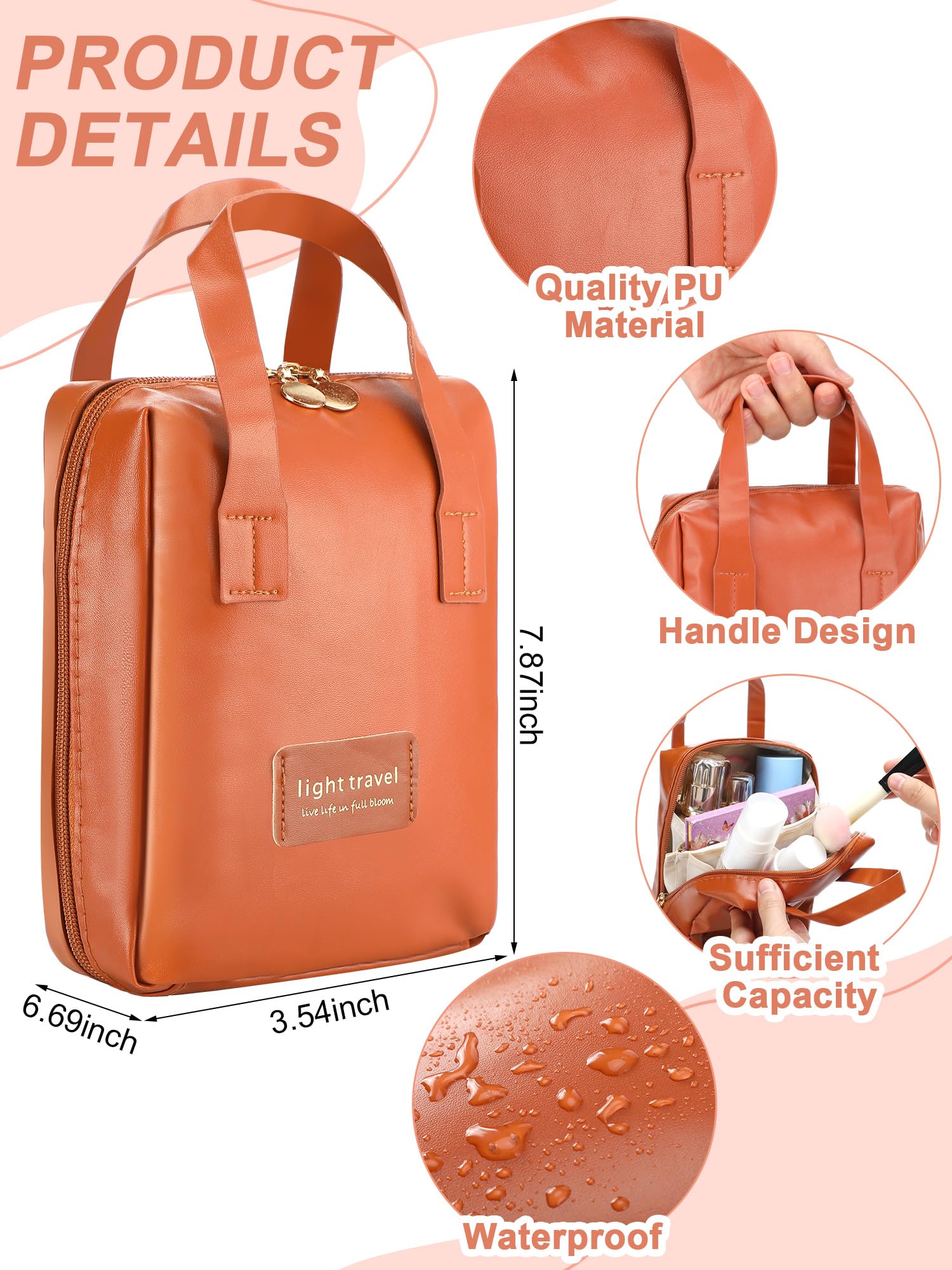 Bear Costume Accessories Set – Red Bucket Hat with Ears & Brown Makeup Bag for Halloween & Travel Fun 🐻❤️