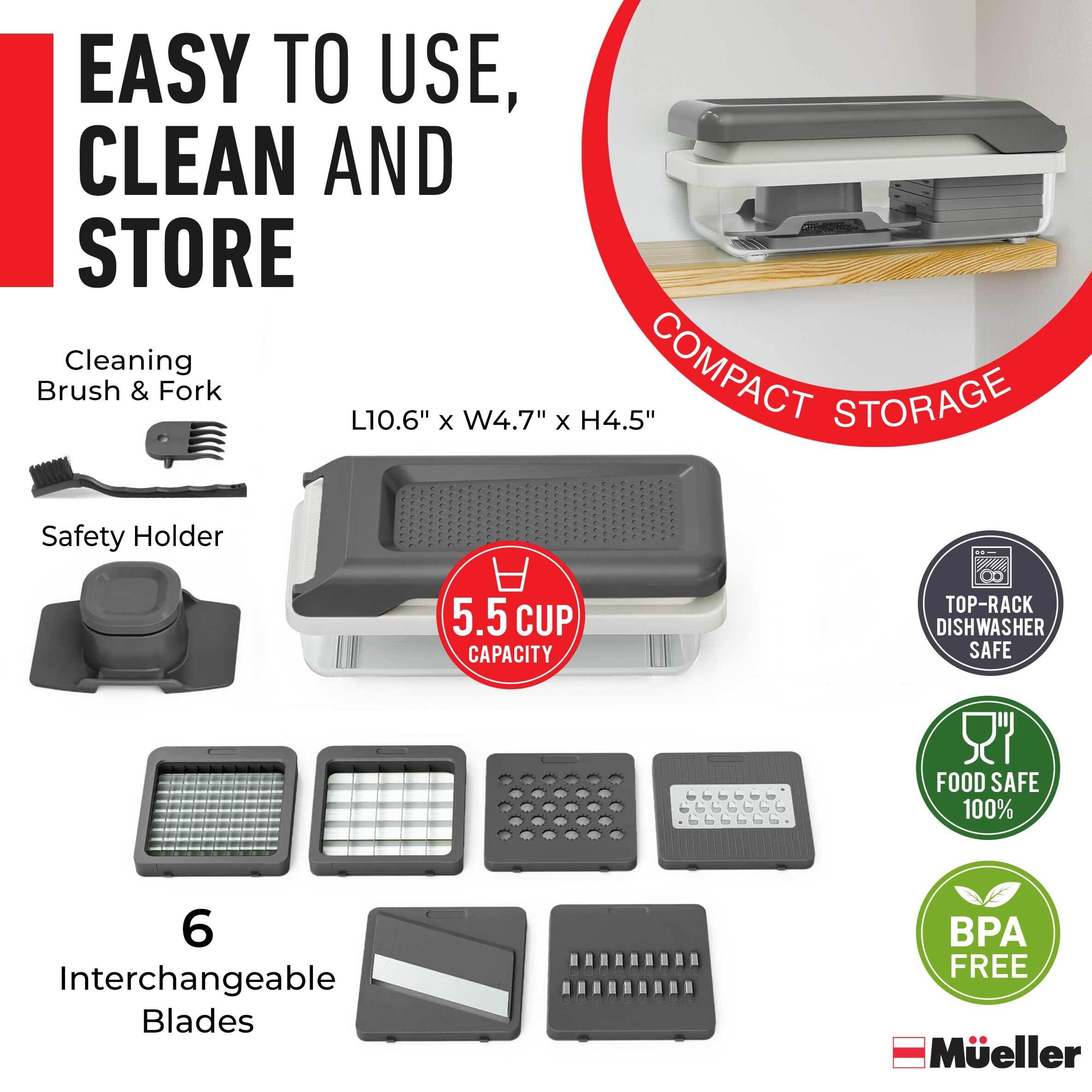 Multi-Function Vegetable Chopper & Mandoline Slicer Set with Interchangeable Blades