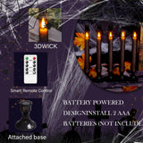 Grey Flameless Taper Candles with Remote – 6-Pack Flickering LED Candles for Weddings, Parties & Home Decor (9.45”)