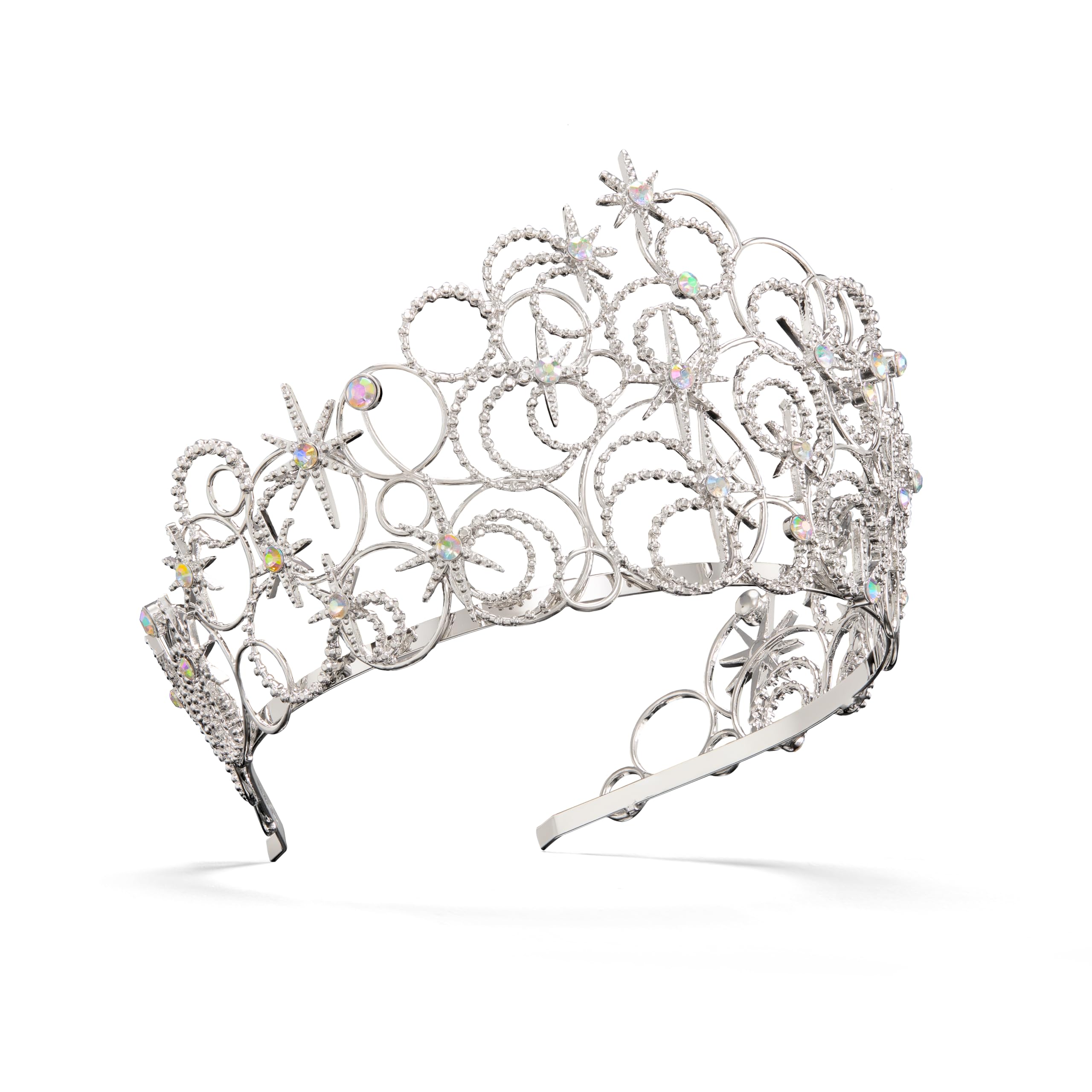 Iridescent Silver Glinda Bubble Crown – Official Wicked Movie Replica with Shimmering Gems 👑✨