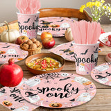 Halloween “Spooky One” 1st Birthday Party Tableware Set – Plates, Cups, Napkins, Cutlery (144 PCS)