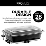 Single-Compartment Meal Prep Containers – 50 Pack Leak-Proof To-Go Food Storage Boxes