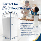 XL 6.5L Airtight Food Storage Containers (2-Pack) – BPA-Free Leak-Proof Stackable Pantry Canisters with Labels