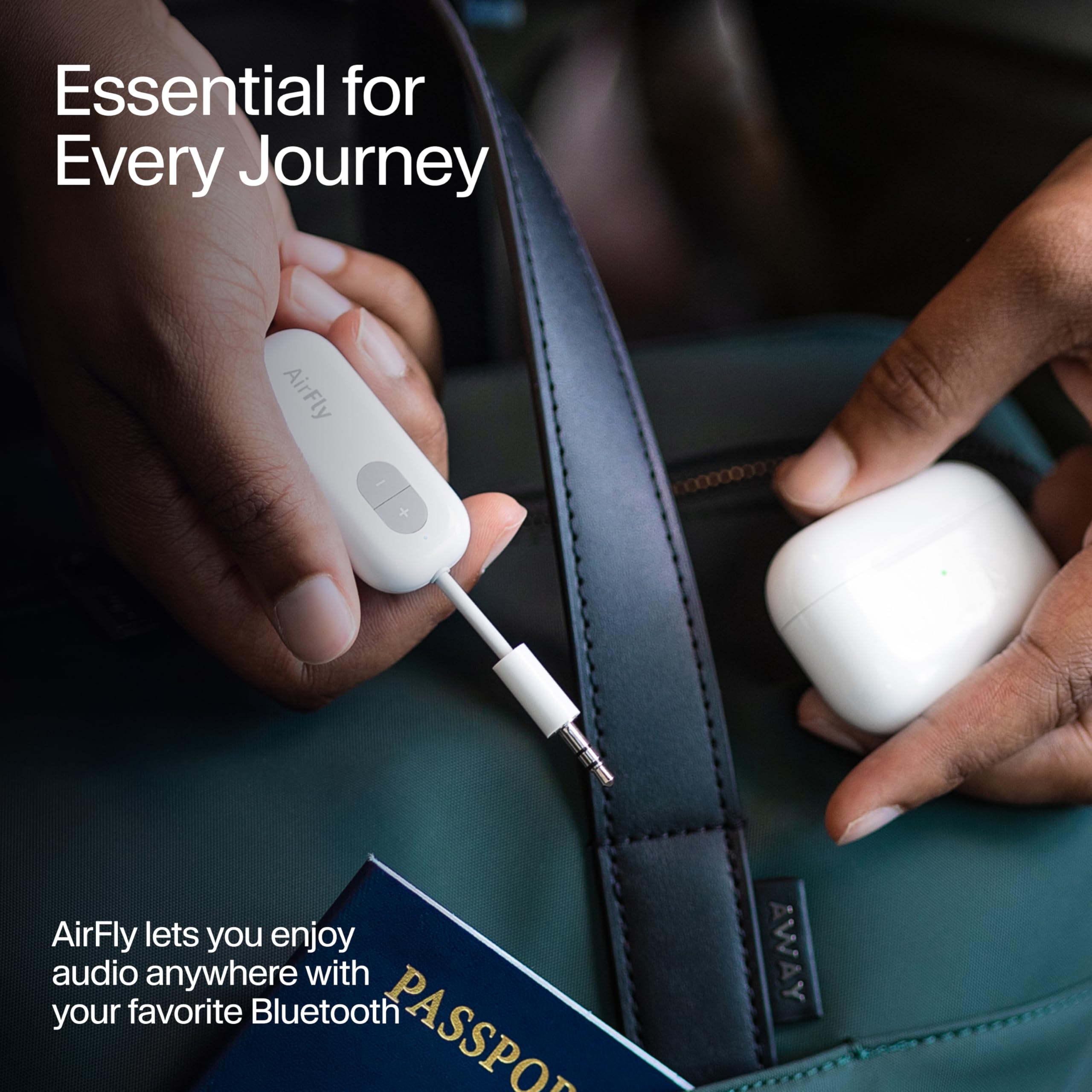 Wireless Bluetooth Audio Transmitter for AirPods & Headphones – 3.5mm Jack Adapter for Airplanes, Gym Equipment & Gaming