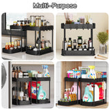 Under Sink Organizer with Pull-Out Drawer (2-Pack) – Heavy-Duty Storage Shelves for Bathroom & Kitchen Cabinets