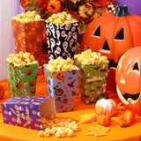 Roshtia 24 Pcs Halloween Theme Party Popcorn Favor Boxes in 6 Designs Snack Treat Box Candy Cookie Container Event Party Favor Supplies, Halloween Snacks(Figure)