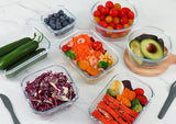 Glass Food Storage Containers with Lids – 24-Piece Borosilicate Meal Prep Set (Gray Lids)