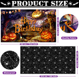 Halloween Birthday Decorations Party Supplies Halloween Themed Party Favors 105 Pcs Including Spider Web, Backdrop, Tablecloth, Cake Toppers, Spider Bat Wall Stickers, Balloons Arch and kit