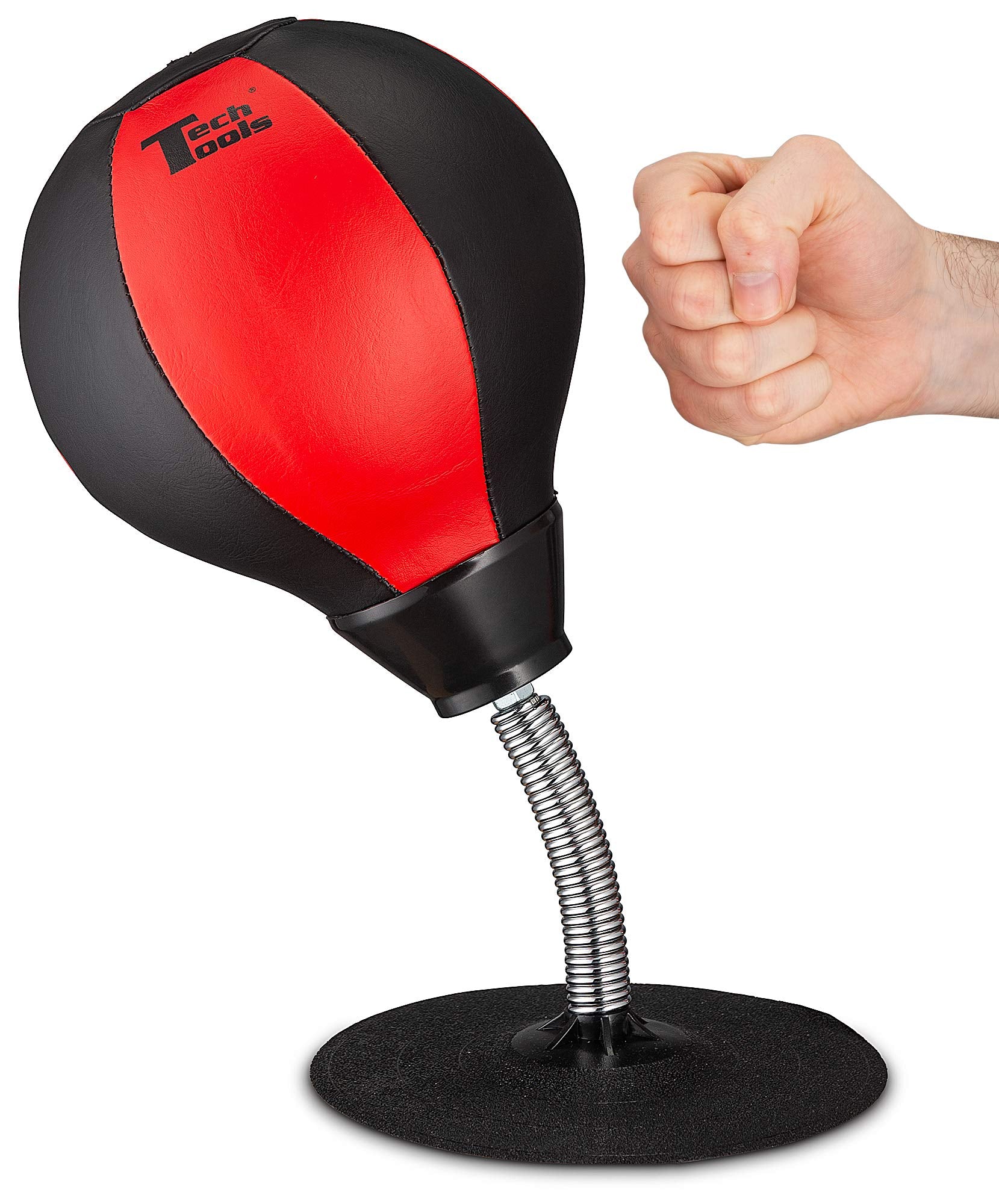 Tech Tools Desktop Punching Bag Stress Relief Toy with Strong Suction Base Funny Office Desk Accessory
