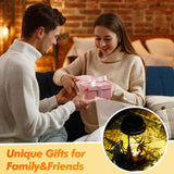 Bigfoot Solar Lantern – Gold Bronze Metal LED Outdoor Light with Waterproof Design & Rustic Hollow Pattern