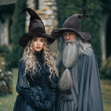 Bendable Witch Hat for Women – Adjustable Wire Brim & Cone | Premium Matte Satin Halloween Hat