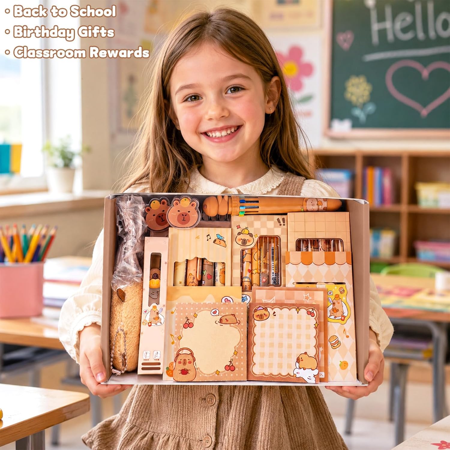 Brown Capybara 92-Piece Stationery Gift Set