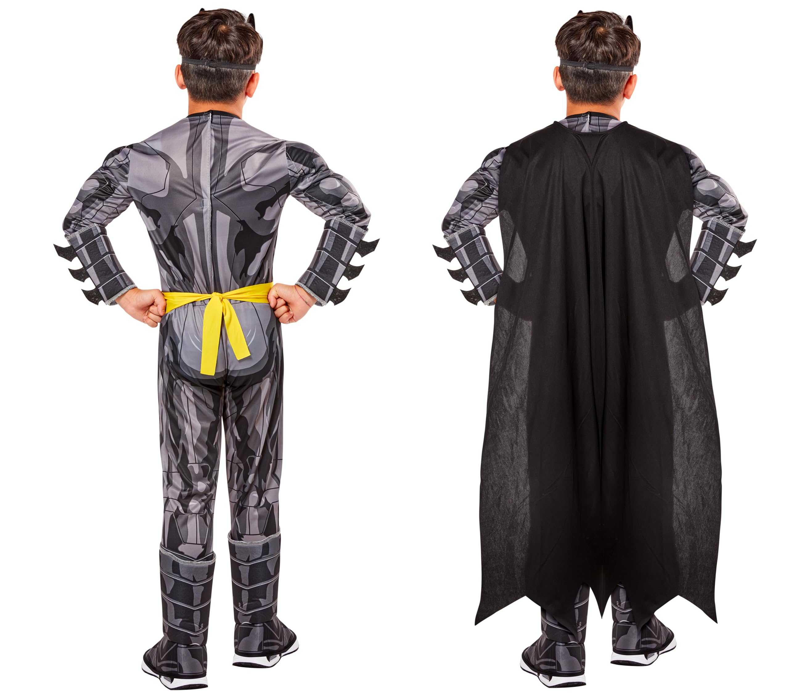 Batman Boys Deluxe Muscle Chest Costume – Padded Jumpsuit with Cape, Belt & Mask (Size Small 4–6)