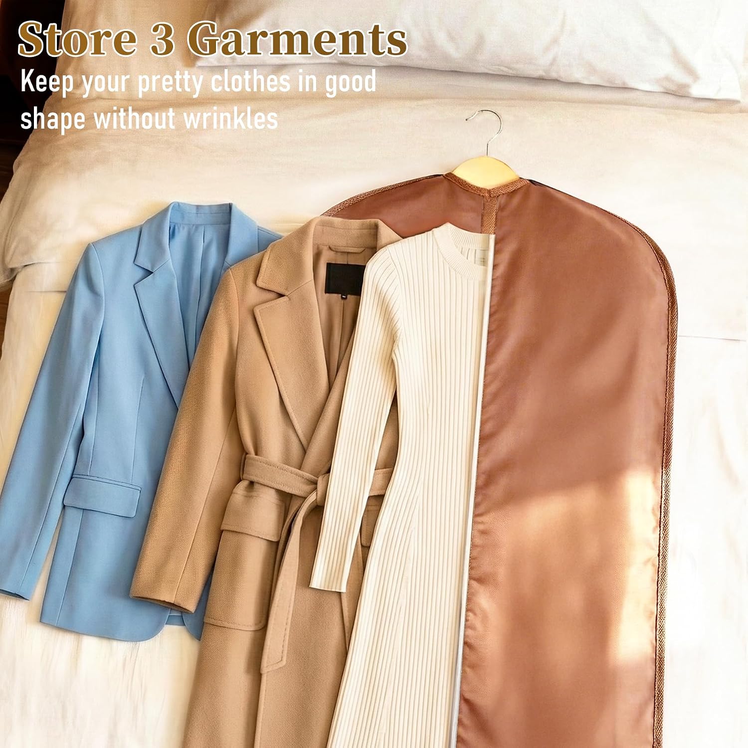 56-Inch Beige Foldable Carry-On Garment Bag