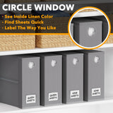 Bed Sheet Organizer Set (4-Pack) – Foldable Linen Storage with Window & Labels for Queen and King Bedding