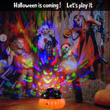 2-in-1 Halloween Pumpkin Projector Night Light – 15 Lighting Modes Star & Jack O’Lantern Indoor LED Lamp (USB-C Powered)