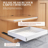 Adjustable Width Pull-Out Cabinet Drawer Organizer – Soft-Close Slide-Out Storage (White)