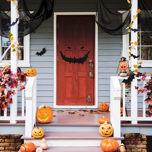 Black Creepy Cloth Halloween Decoration – Stretchy Cotton Haunted House Fabric for Indoor & Outdoor Spooky Décor