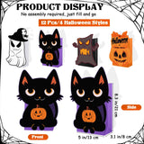 MIMIND 12 Pieces Halloween Party Favor Bags Gift Bags Pumpkin Ghost Black Cat, Stump of Oak Tree Halloween Treat Goodie Bag for Trick or Treat, Holiday Birthday Party Favors