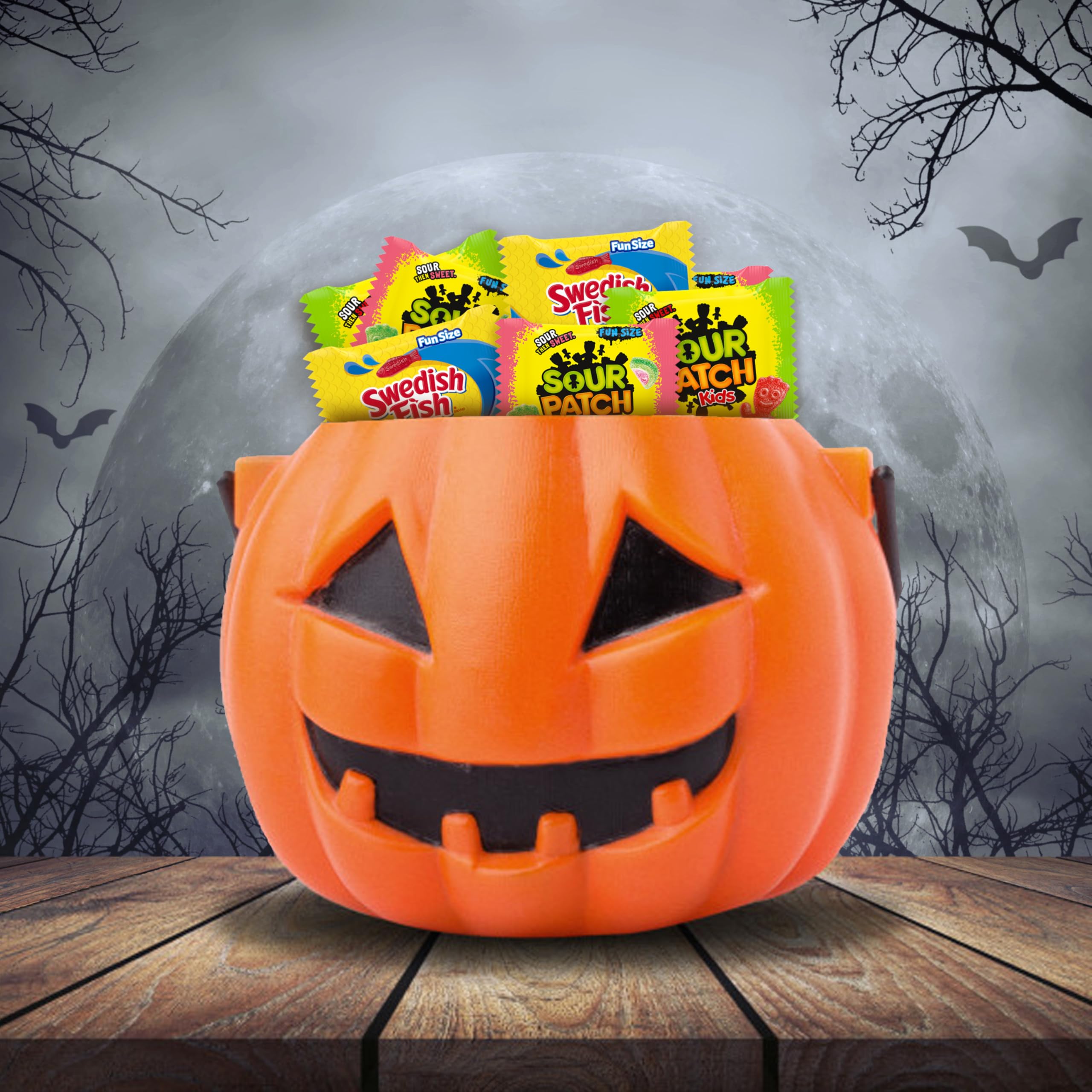 SOUR PATCH KIDS & SWEDISH FISH Halloween Variety Pack – 80 Treat-Size Bags of Sour & Sweet Gummy Candy