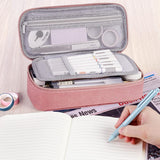 Large 80-Pencil Canvas Organizer Case with 5 Compartments