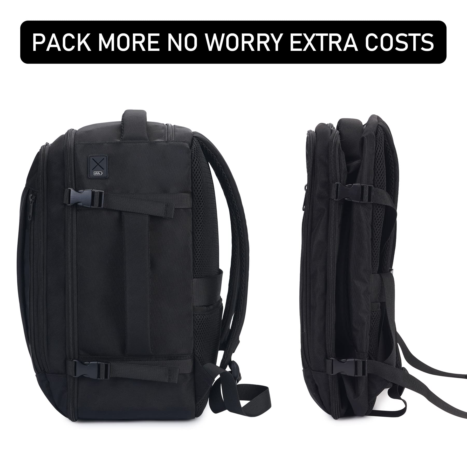 ECOHUB 30L Carry-On Travel Backpack – 18×14×8 Personal Item with USB Port for Flights