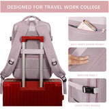 SHRRADOO Large TSA-Approved Travel Laptop Backpack for Work, College & Flights – Fits 17” – Pink Khaki