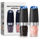 UNNEES Electric Salt & Pepper Grinder Set – Gravity Sensor, Adjustable Coarseness & LED Light