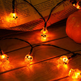 Halloween Pumpkin String Lights – 2 Pack 20 LED Battery Operated Lights (8.2 FT Each, 3 Modes, Orange Glow)