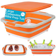 Collapsible BBQ Grill Prep Caddy 3-in-1 – Cutting Board, Wash Basket & Prep Station