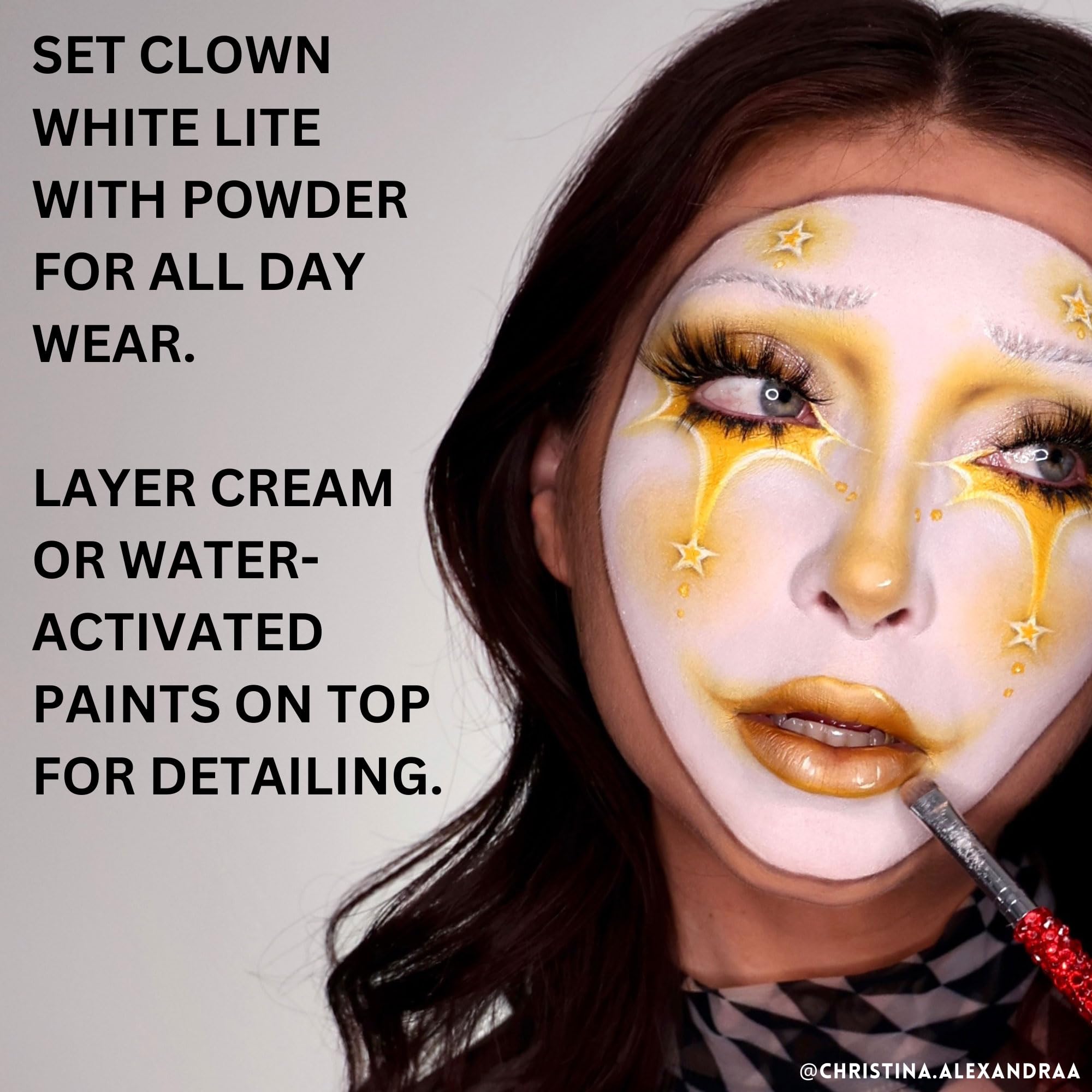 Mehron Clown White Lite – Professional Ultra-White Cream Makeup for Clowns, Mimes & Performers