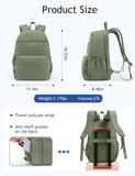 Sage Green Quilted School Backpack with Laptop Sleeve
