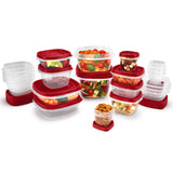42-Piece Food Storage Containers Set – BPA-Free Stackable Containers with Vented Easy-Find Lids (Red)