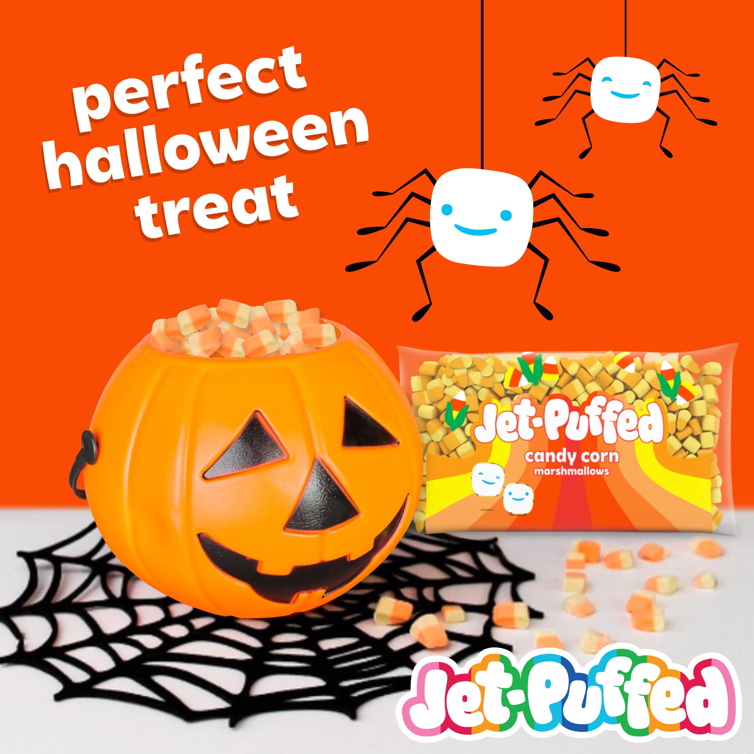 Jet-Puffed Candy Corn Marshmallows – Fluffy Halloween Marshmallow Treats (8 oz Bag)