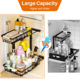 Adjustable L-Shaped Under Sink Organizer – 2-Tier Smooth Sliding Storage System
