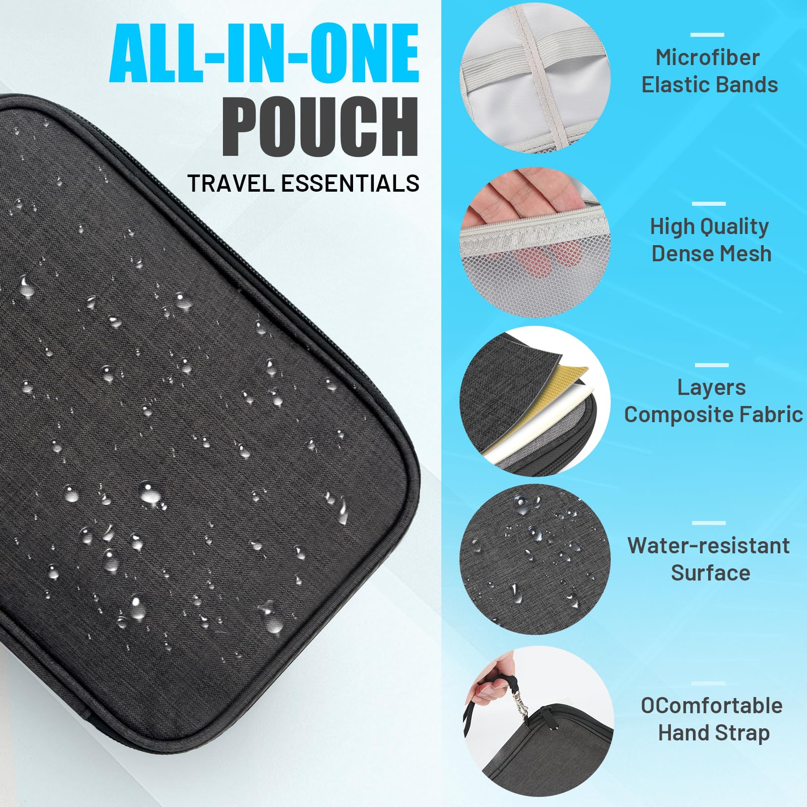 Travel Cable Organizer Pouch – Portable Tech Accessories Storage Case for Chargers & Gadgets