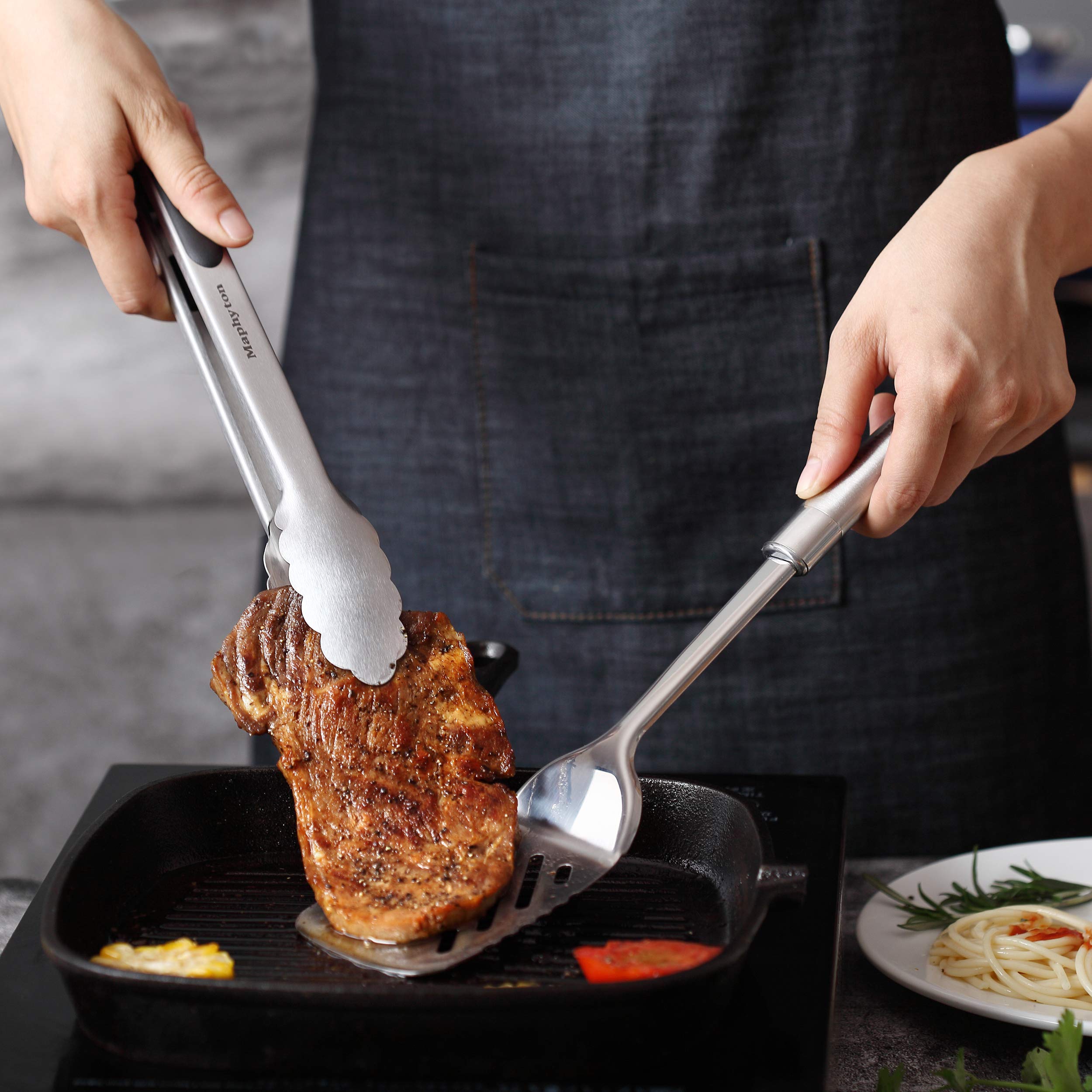 Stainless Steel Kitchen Utensil Set with 12 Cooking Tools & Storage Gift Box