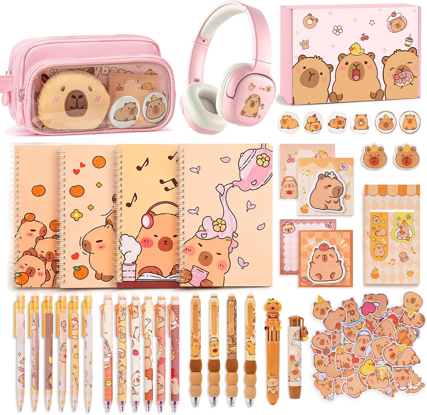 Brown Capybara 92-Piece Stationery Gift Set