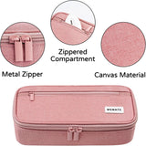 Large 80-Pencil Canvas Organizer Case with 5 Compartments