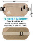 Hidden Travel Money Belt with RFID Blocking – Sweat-Proof Waist Wallet for Secure Storage (Beige)