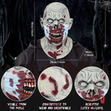 Realistic Horror Zombie Mask – Scary Latex Halloween Face with Bloody Cracks & Veins 🧟‍♂️🩸